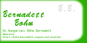 bernadett bohm business card