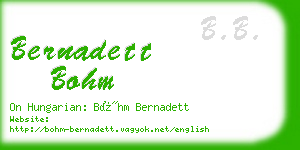 bernadett bohm business card